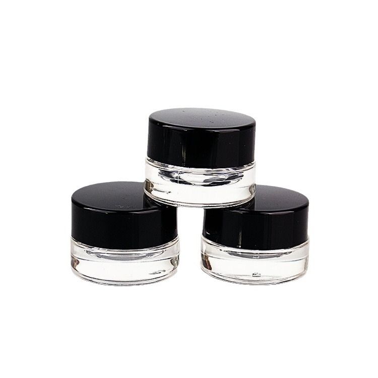 Capacidad de suministro de material blanco fino 3g5g de vidrio transparente, botella de crema de ojos gruesa, botella de crema facial