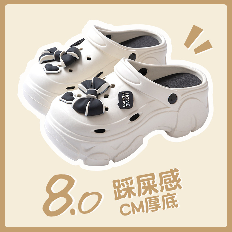 Croc Shoes for Women 2025 New Summer Outer Wear Beach Thick-Soled Eva Sandals Non-Slip Non-Stinky Feet Couple Slippers for Women