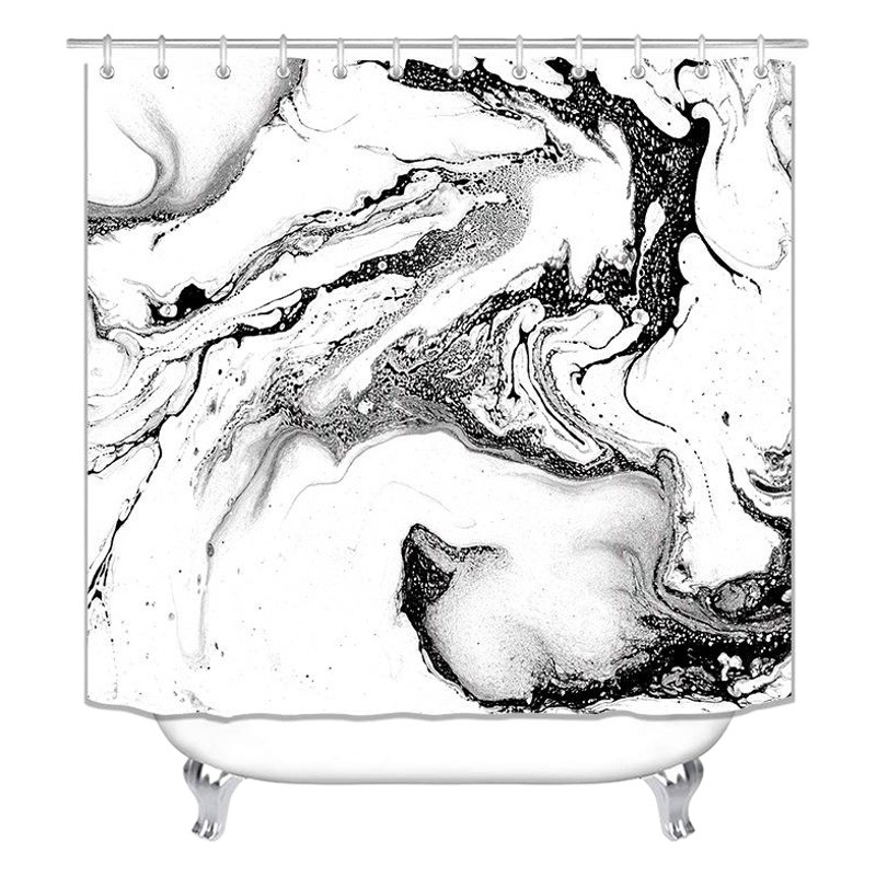 Transfronterizo Amazon HD digital de poliéster cortina de partición de baño patrón de mármol baño Cortina de ducha gran cantidad de descuento