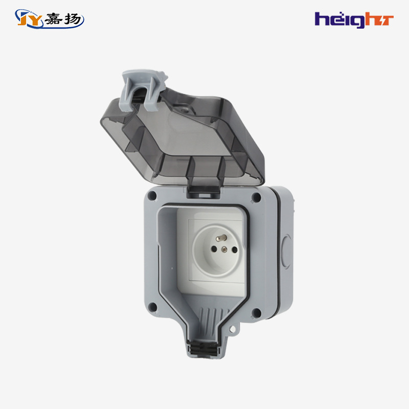 New upgraded outdoor waterproof plug box, bathroom wall waterproof switch socket, French single-pole