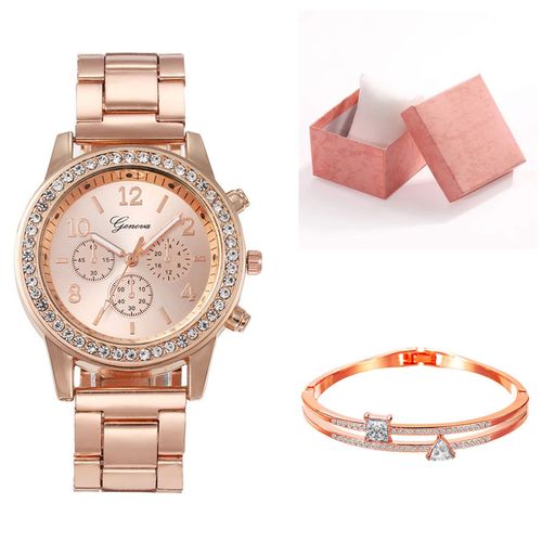 Directly sold from the source factory, luxury diamond-encrusted business steel belt women’s gift box set, fashionable and versatile trendy quartz watch
