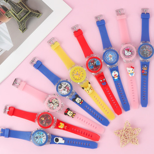 Anime Cartoon Pikachu Watch Children Elementary School Colorful Luminous Watch Birthday Gift Doll Electronic Wristwatch