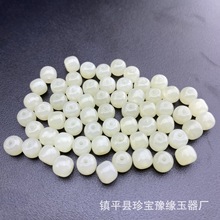 新疆和田玉老型珠散珠配饰 青白玉珠子 玉石文玩手串手链多宝配珠