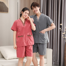 高档贡麻汗蒸服男艾灸服按摩桑拿服女士足浴服酒店浴衣理疗服批发