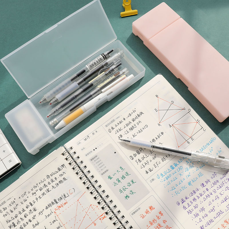 DIYシンプルな透明なフロストケース学生多機能プラスチック雑物収納ケース装飾加工筆箱|undefined