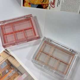 多功能彩妆盘空盒透明长方形眼影/腮红/高光/遮瑕分装化妆品包材
