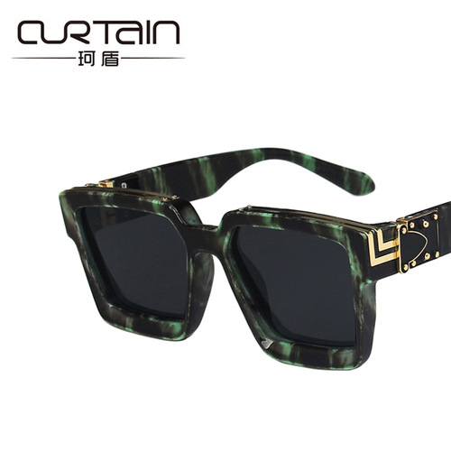 Square large-frame sunglasses for men, personal style, black sunglasses, fashionable, clubbing glasses, trendy, model 86229