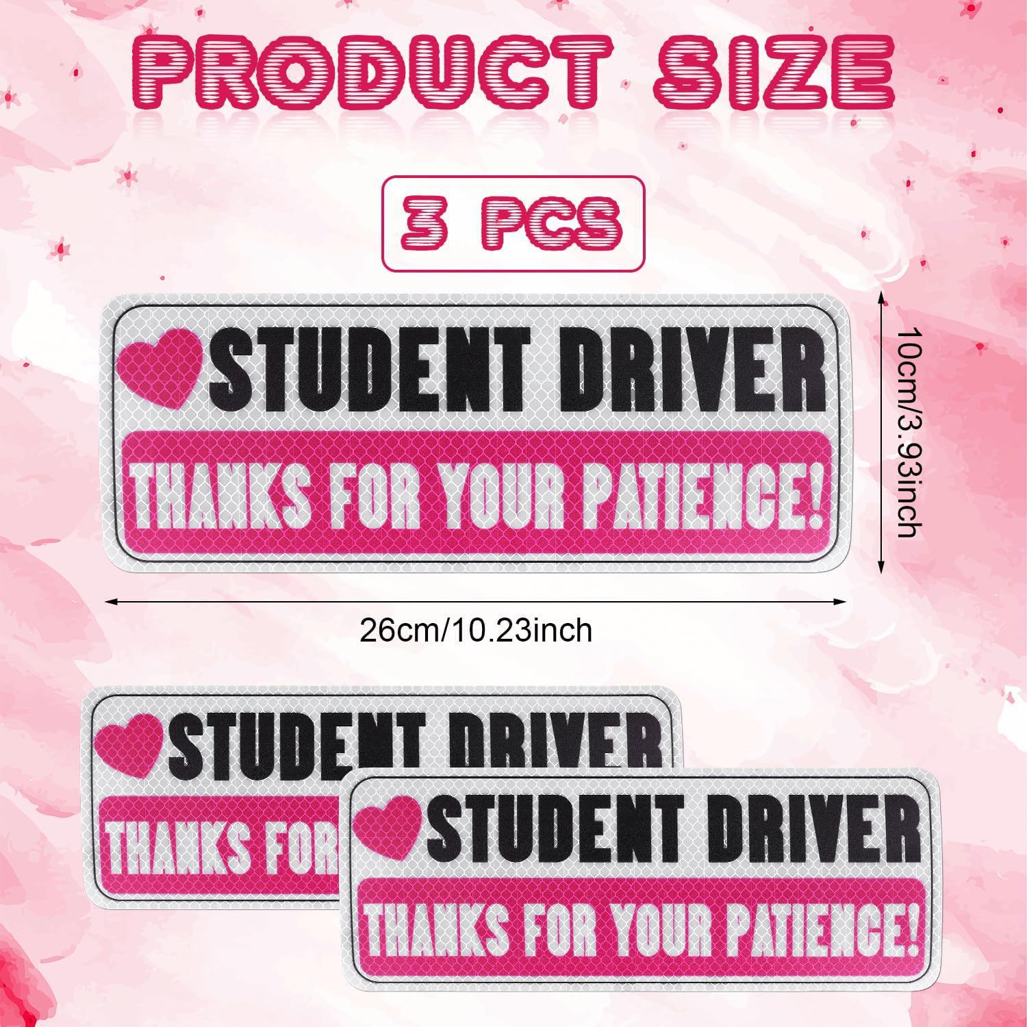 Amazon Student Driver pegatinas de automóviles reflectoras magnéticas para estudiantes conductores parachoques reflectantes de seguridad