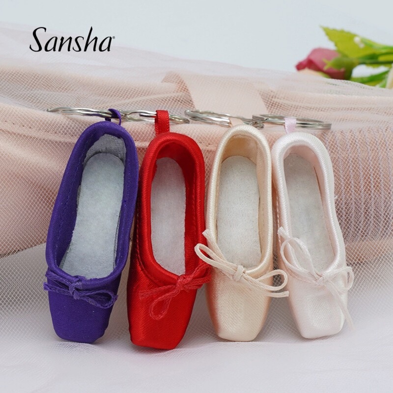 Sansha Handmade Ballet Dance Pointe Shoes Trinkets Mini Shoes Silks and Satins Key Chain Key Chain