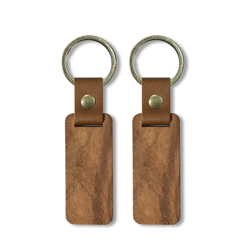 Wooden keychain, polyurethane pendant, for import