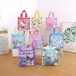 Japanese Style Cartoon Double-Layer Tutoring Bag Art Bag Cute Cartoon Print Student Satchel Tutoring Bag Size
