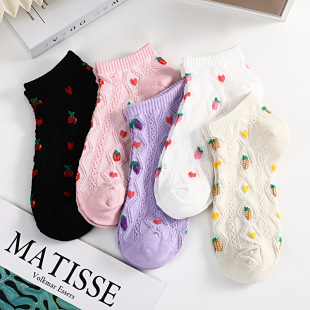 Summer Japanese Fruit Floral Short Socks Children Cute Cartoon Short Socks Student Sweet jk Socks Stall Supply