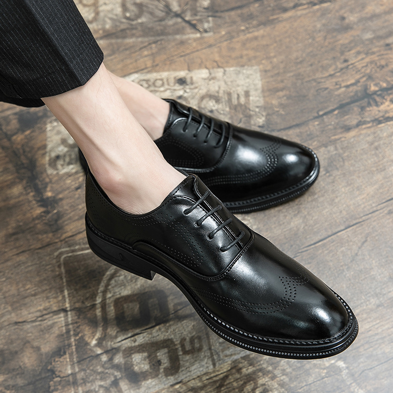 Comercio exterior zapatos de cuero casuales de gran tamaño para hombres primavera y otoño zapatos de cuero suave con suela gruesa zapatos de moda para hombres zapatos de novio image 3