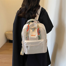 休闲尼龙布双肩包女2024新款韩版旅行背包多功能手提中大学生书包