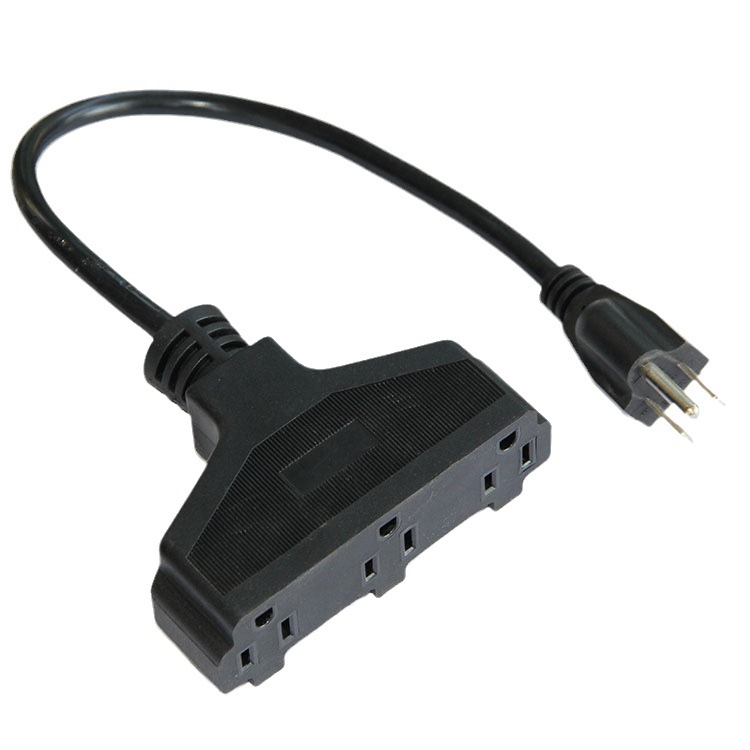批发美式电源线 美国自锁插头线 14AWG/3C黑色三孔插头电源线 18#