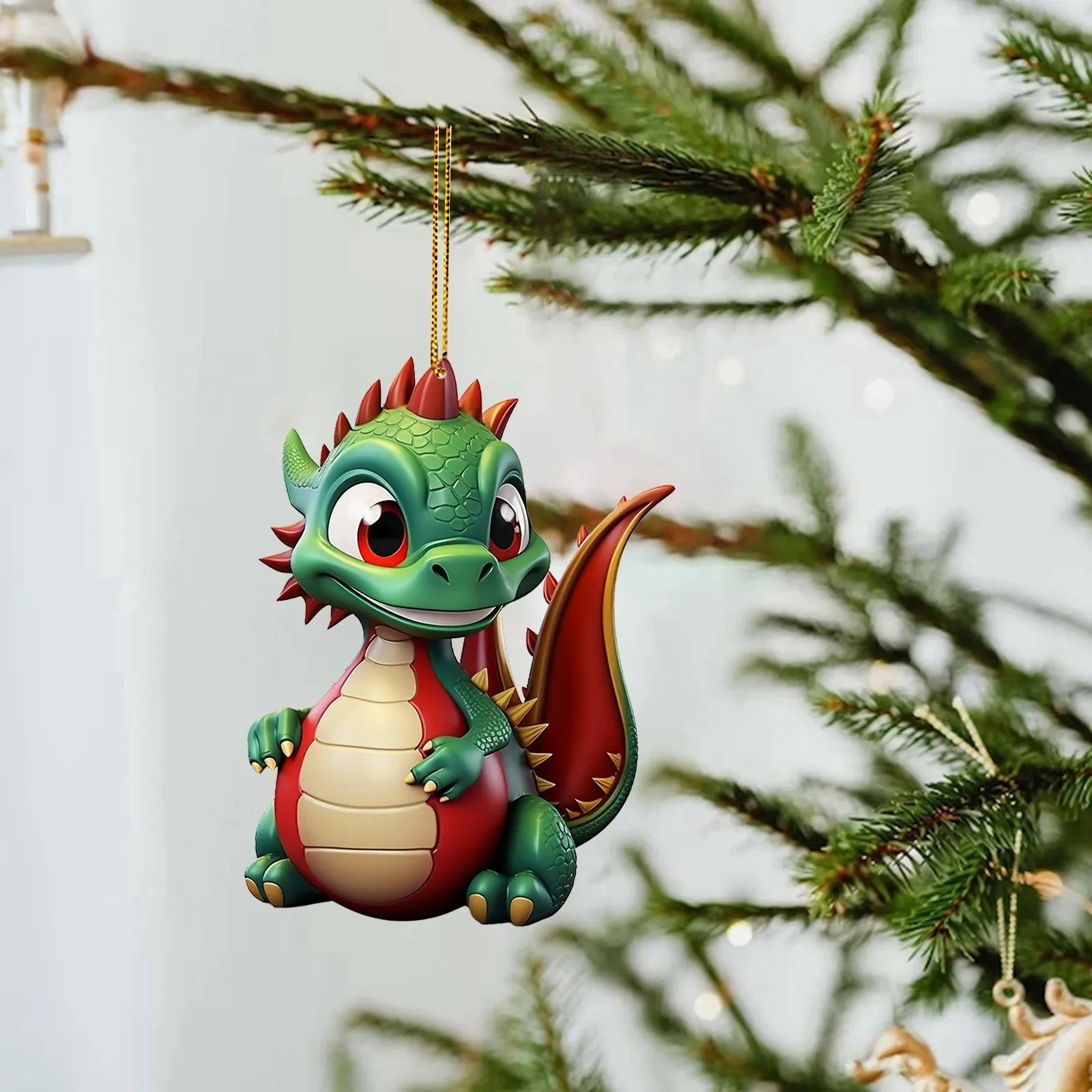 Acrylic Christmas cute Dragon Dragon Hanging Tree Charm Decoration…