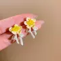 红潮可爱小清新黄色耳钉