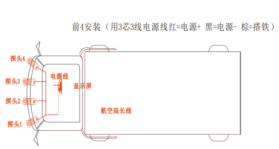Truck and Forklift Blind Spot Reversing Radar Sound and Light Warning System Anti-Interference Waterproof Factory Direct Sales Sr-D7024