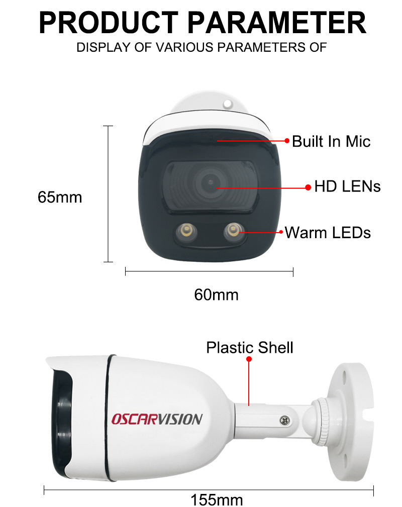 4K High-Resolution POE Security Camera Set, Dual-Light Full-Color Night Vision Recording, Waterproof Complete Equipment Set Suitable for Indoor and Outdoor Use