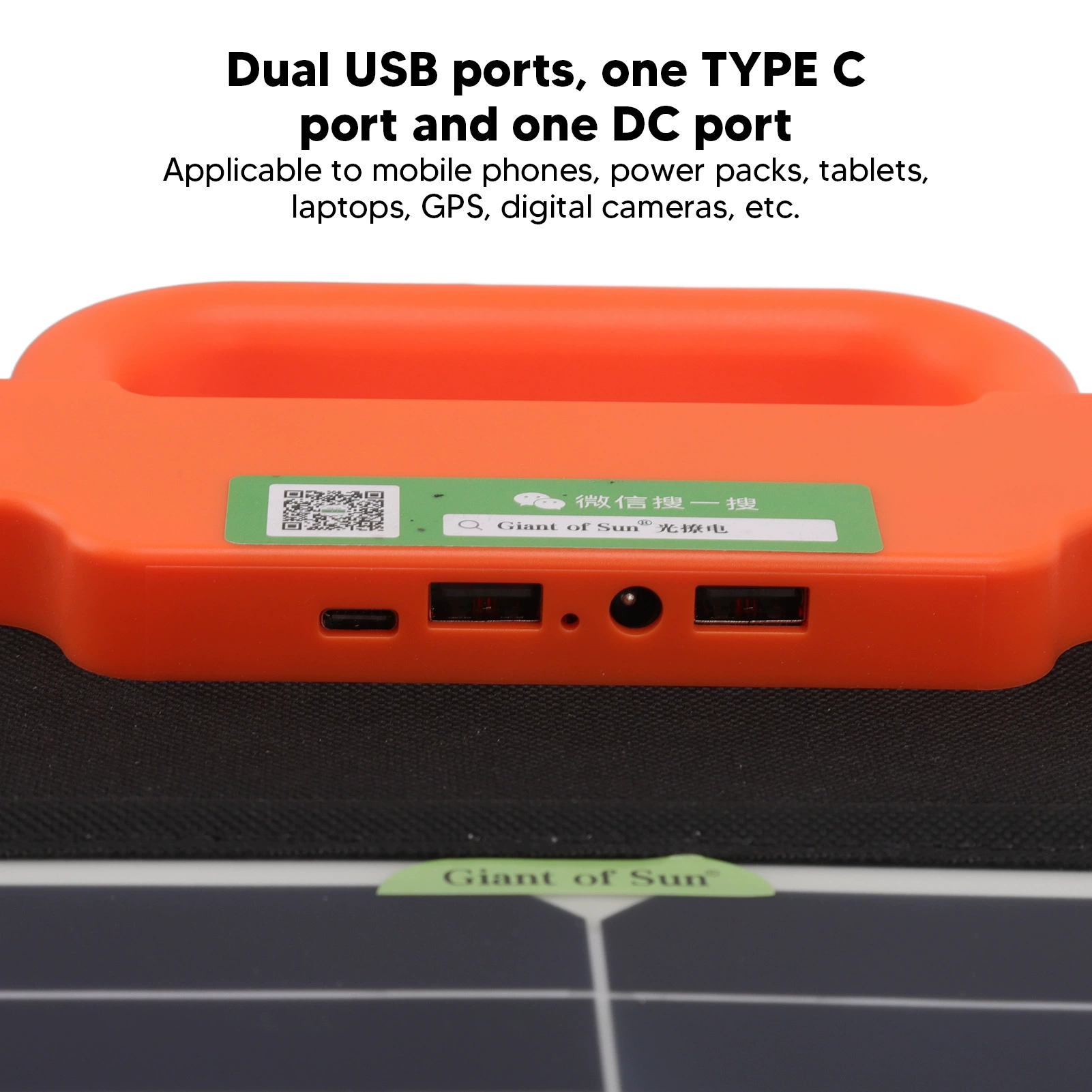 Handheld battery solar-powered, charger, waterproof RV for camping, 50W