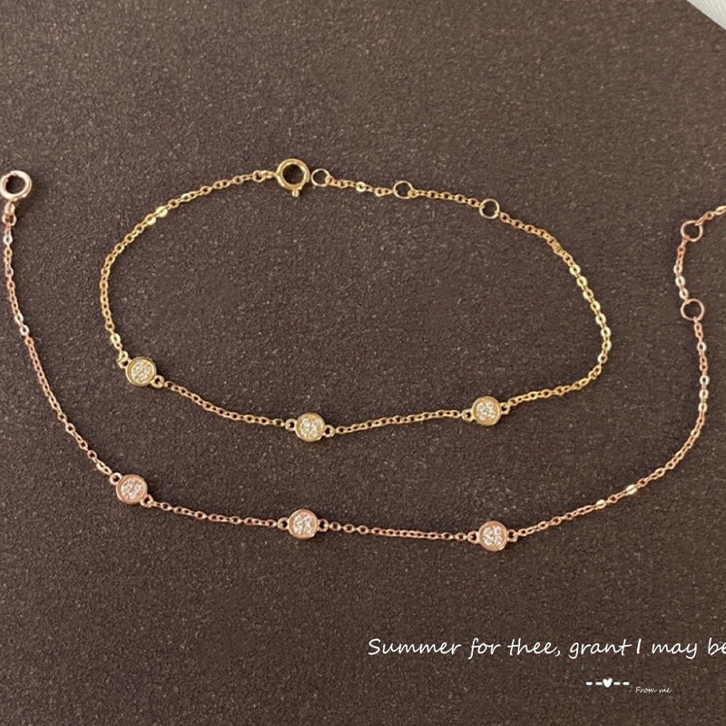 New Product 18K Rose Gold Small Fresh Natural South African Diamond Bracelet Au750 Gold Double-Sided Bracelet Accessible Luxury Hand Jewelry New Product 18K Rose Gold Small Fresh Natural South African Diamond Bracelet Au750 Gold Double-Sided Bracelet Accessible Luxury Hand Jewelry