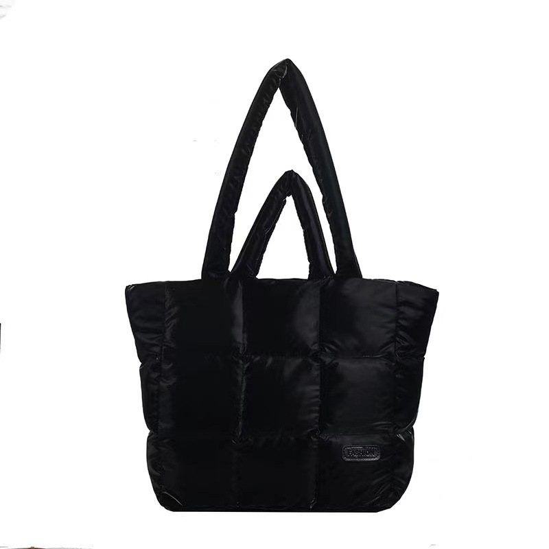 Jaqueta de algodão de ombro único em tecido Oxford para viagens ao ar livre, grade de diamantes com grande capacidade, bolsa, bolsa xadrez_voghion.com