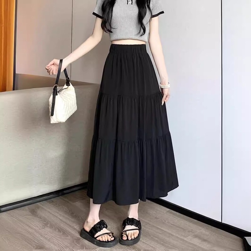 Black Umbrella Skirt for Women, Petite Size, Summer 2025 New Style, Drapey Mid-Length Skirt, High-Waisted White A-Line Skirt Black Umbrella Skirt for Women, Petite Size, Summer 2025 New Style, Drapey Mid-Length Skirt, High-Waisted White A-Line Skirt