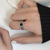 Retro ring, European style, internet celebrity, silver 925 sample, on index finger