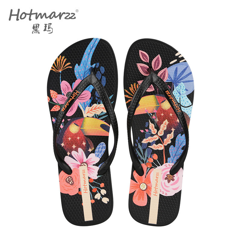 hotmarzz黑玛 人字拖女夏外穿夹脚拖鞋海边防滑批发pvc凉拖女夏|undefined