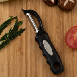 不锈钢厨房小工具果蔬削皮器黑色刮皮去皮器带塑料手柄