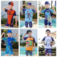 兒童游泳衣男童男孩連體溫泉保暖2023年新款小中大童專業學生泳裝