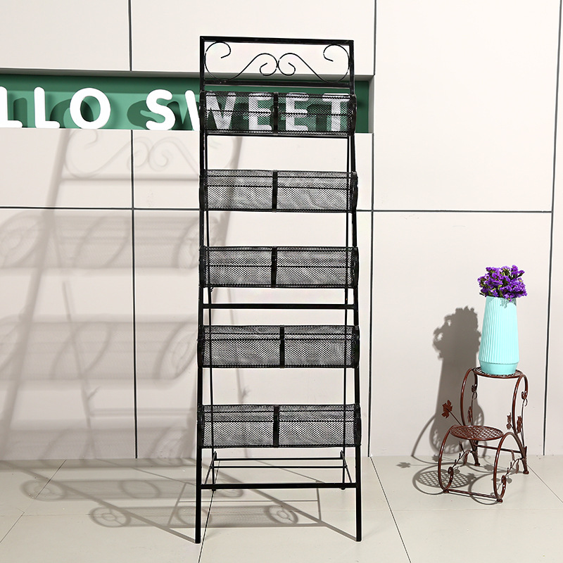 頭箍發箍架鐵藝落地單面五層商店首飾發箍展示架五金鐵藝架子廠家