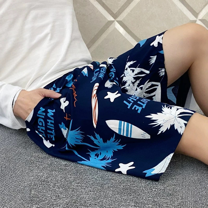 Summer New Style Men's Thin Cotton Pants, Loose Plus Size Home Beach Pants, Artificial Cotton Pajama Pants, Casual Shorts