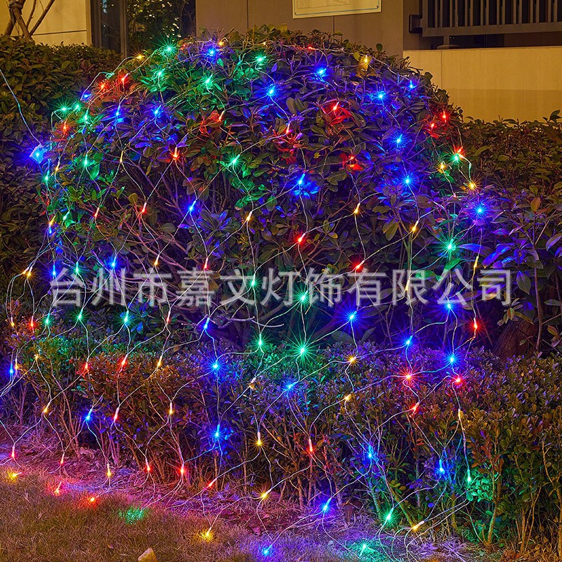 Lámpara de red de pesca enchufable Lámpara de color decoración de Año Nuevo Lámpara de red LED decoración de patio al aire libre Villa lámpara de cadena impermeable Lámpara de paisaje