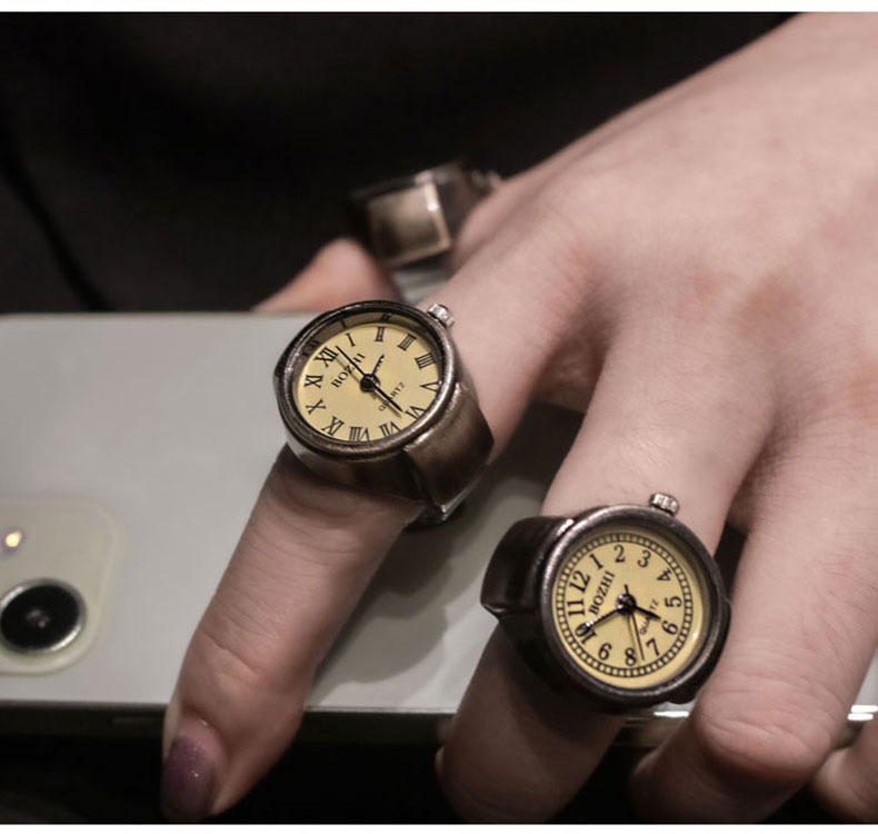 Pointer Display Type Round Dial Shape Holiday, Daily Occasion Quartz Movement Casual Solid Color Quartz Watch Rings
