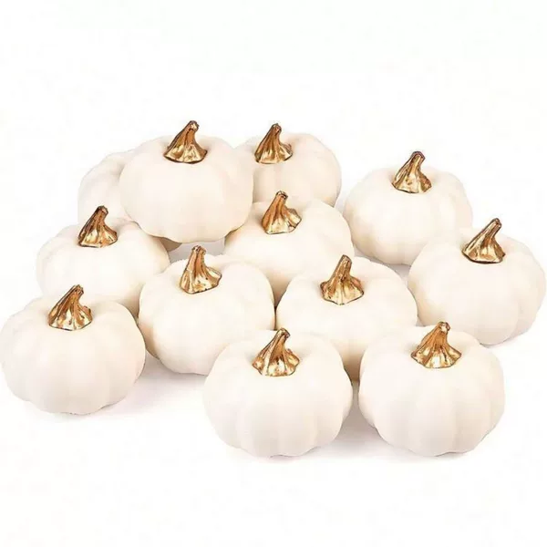 Amazon's same style 12-piece mixed-color foam pumpkin set, colorful artificial simulated pumpkins for table decoration