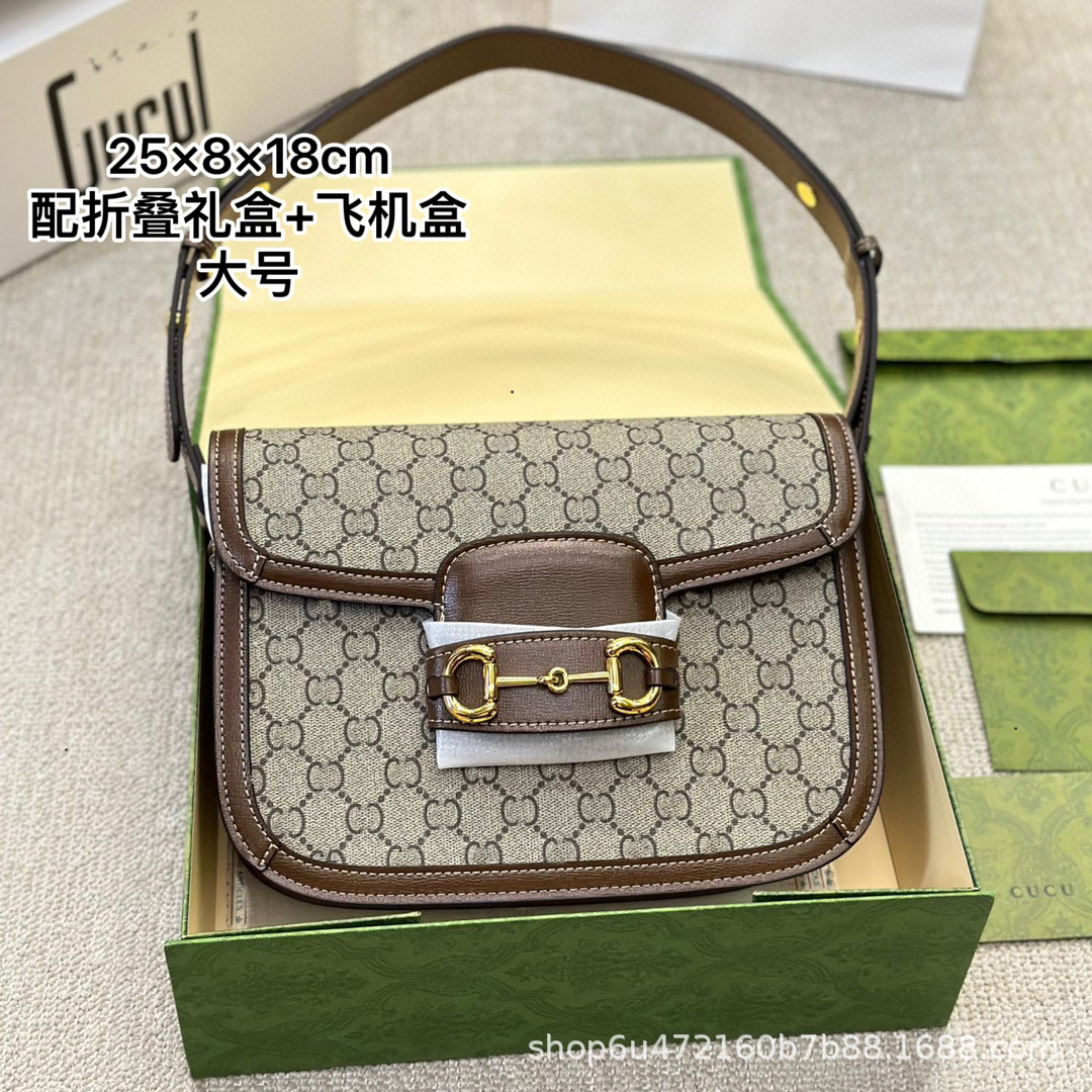 Genuine Leather Women's Bag 1955 Saddle Bag Xiao Zhan Style Luxury Shoulder Bag Crossbody Retro Underarm Bag With Logo - Thumbnail 5