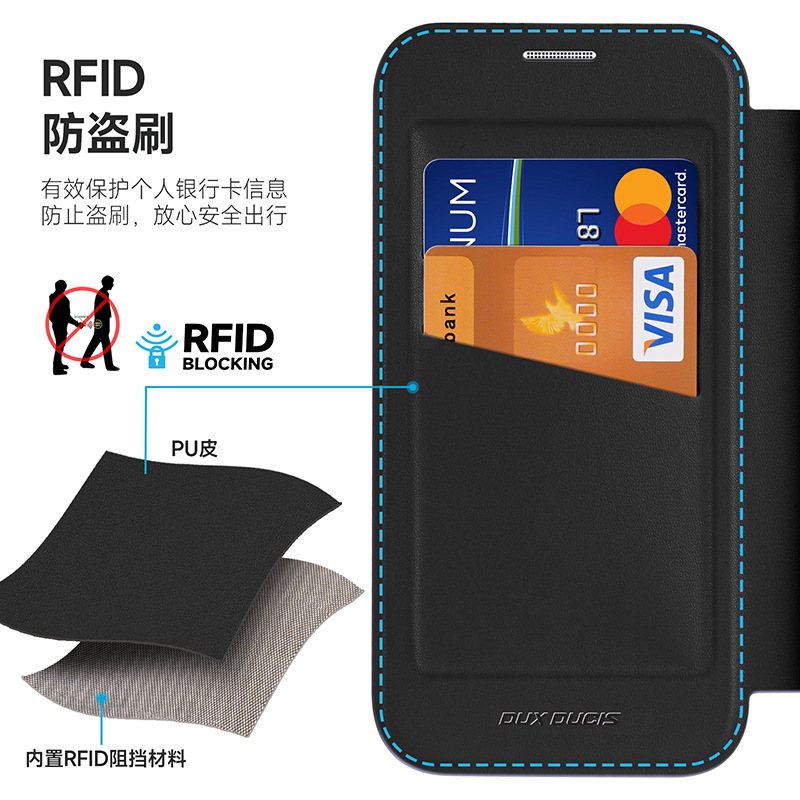 Aplicable a la caja del teléfono magnético iPhone14Pro MagSafe Flip Funda de cuero Apple 15 funda protectora transparente tarjeta