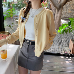 ニットカーディガン レディース 秋服 人気商品 2025年新作 イエロー トップス 薄手 春秋 セーター ゆったり