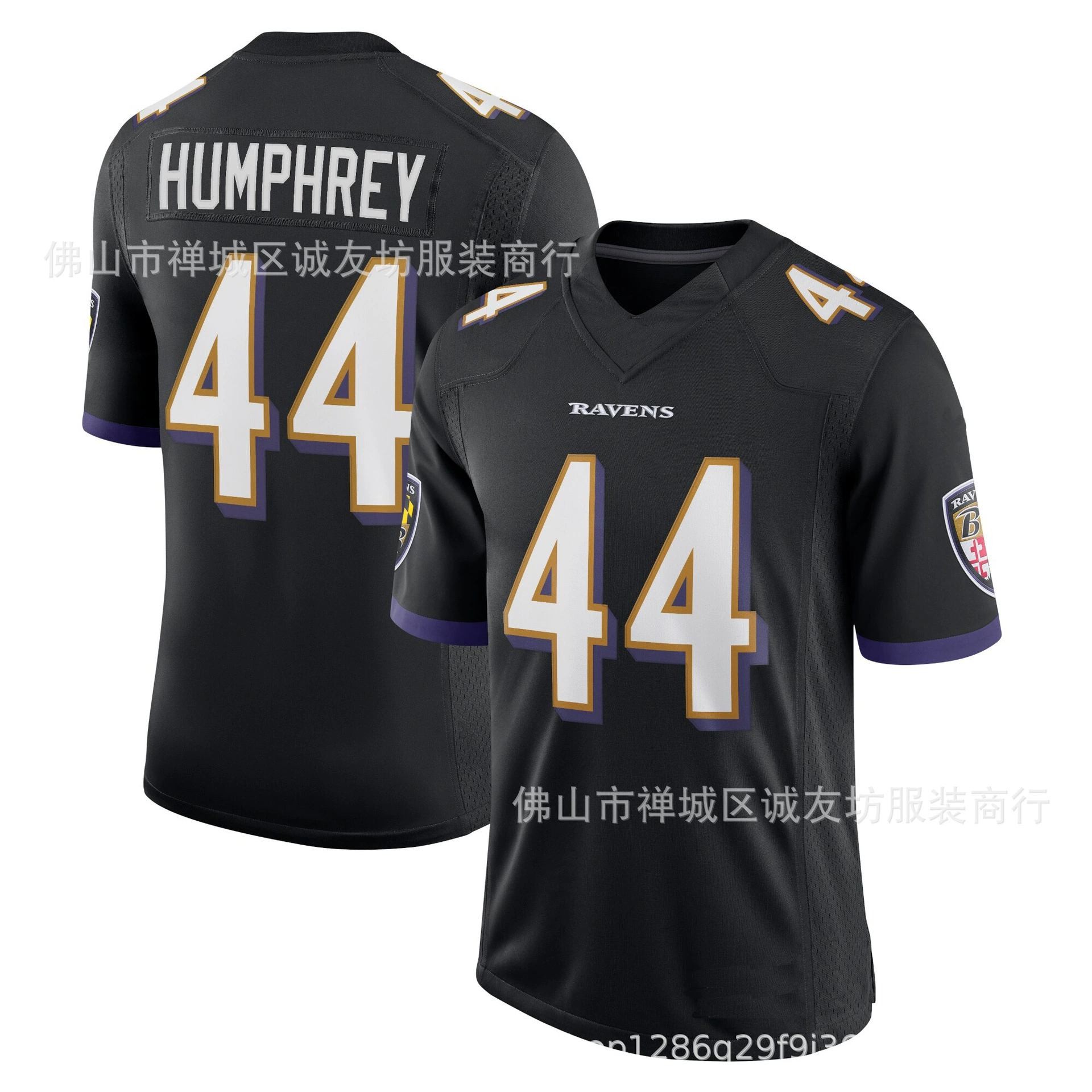 Джерси регби НФЛ Crow 44 фиолетовые Ravens Marlon Humphrey
