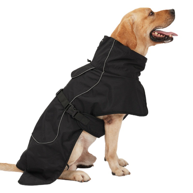 Cross-Border Popular Dog Double-Layer Thickened Waterproof and Snow-Proof Adjustable Reflective High-Neck Dog Warm Cape Cotton Coat