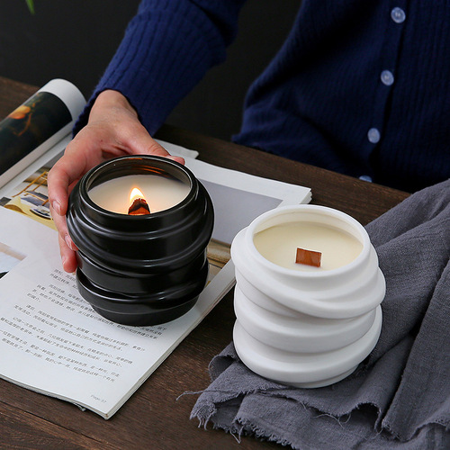 Cross-border candle cup aromatherapy DIY empty cup decoration candle holder creative ceramic candle jar home use minimalist candle vessel