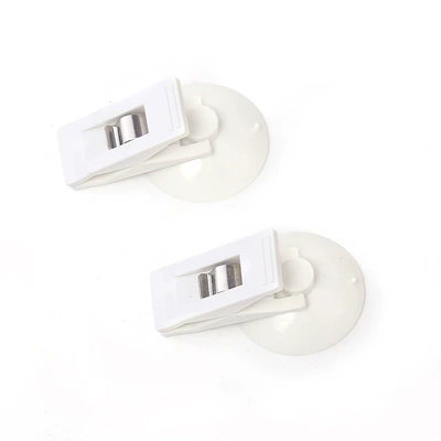 Card Holder Storage, Car Glasses Clip/Bill Clip - pvc-suction-cup-pair-white