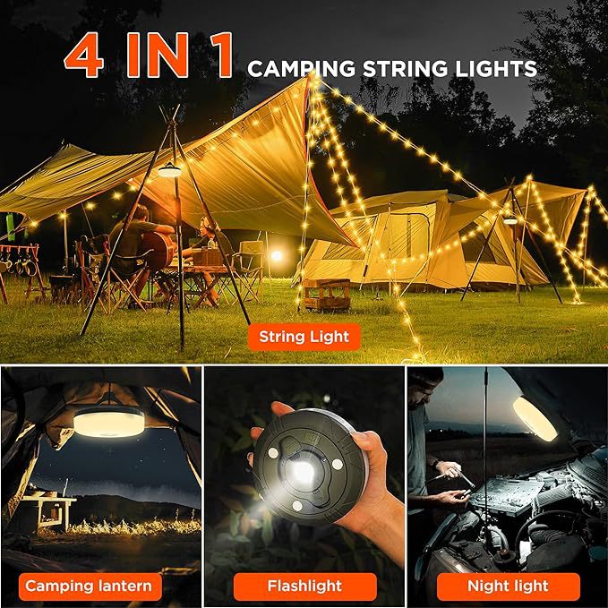 Luces de camping al aire libre transfronterizas, cintas métricas, luces de cadena, luces colgantes, luces de campamento, luces de ambiente, luces de camping, luces deslumbrantes