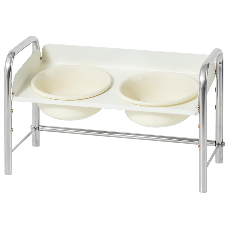 Tazón de cerámica para gatos Tazón de comida para gatos Tazón de comida para gatos de pies altos Tazón para perros anti-volcado Tazón para beber de gran capacidad Tazón doble Protección de la columna cervical