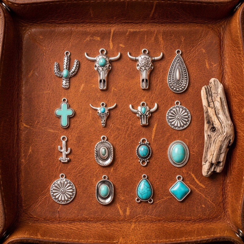 Cross-Border Hot-Selling Bohemian Retro Denim Style Bull Head Cactus Boots Alloy DIY Jewelry Accessories Pendant Cross-Border Hot-Selling Bohemian Retro Denim Style Bull Head Cactus Boots Alloy DIY Jewelry Accessories Pendant