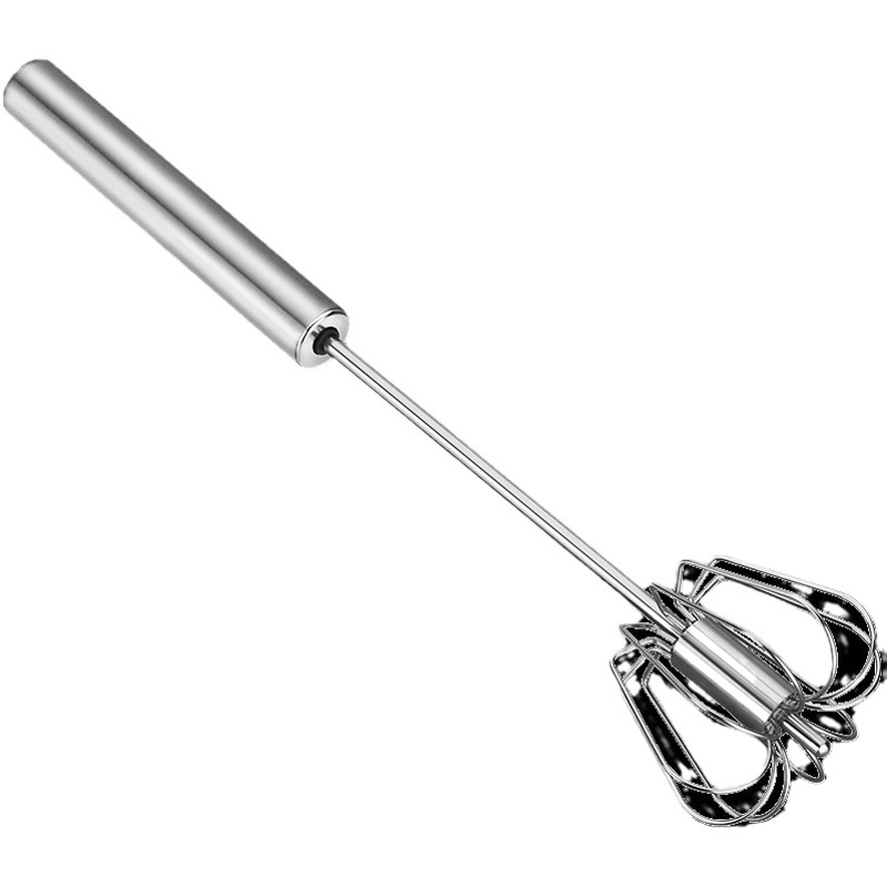 Batidor de huevos semiautomático de acero inoxidable crema batidor de huevos dispensador manual licuadora herramienta para hornear