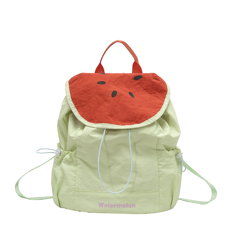 Bolso femenino lindo de alto valor verano 2025 nuevo estilo dopamina dibujos animados fruta mochila casual todo-fósforo