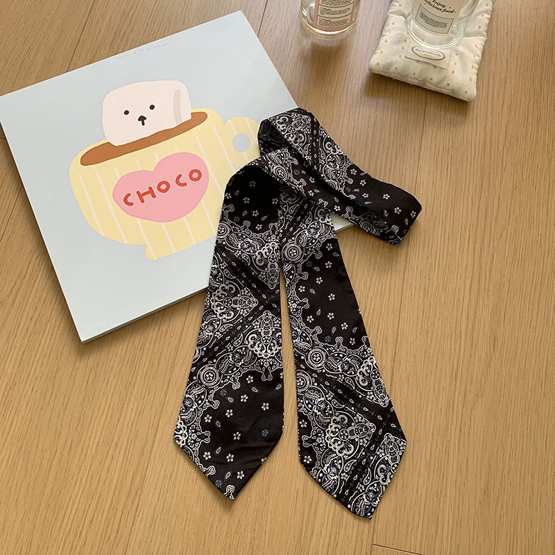 Bufandas de seda para mujeres con camisas de cuello de corbata de nuevo leopardo bufandas de seda largas cinta de cabello