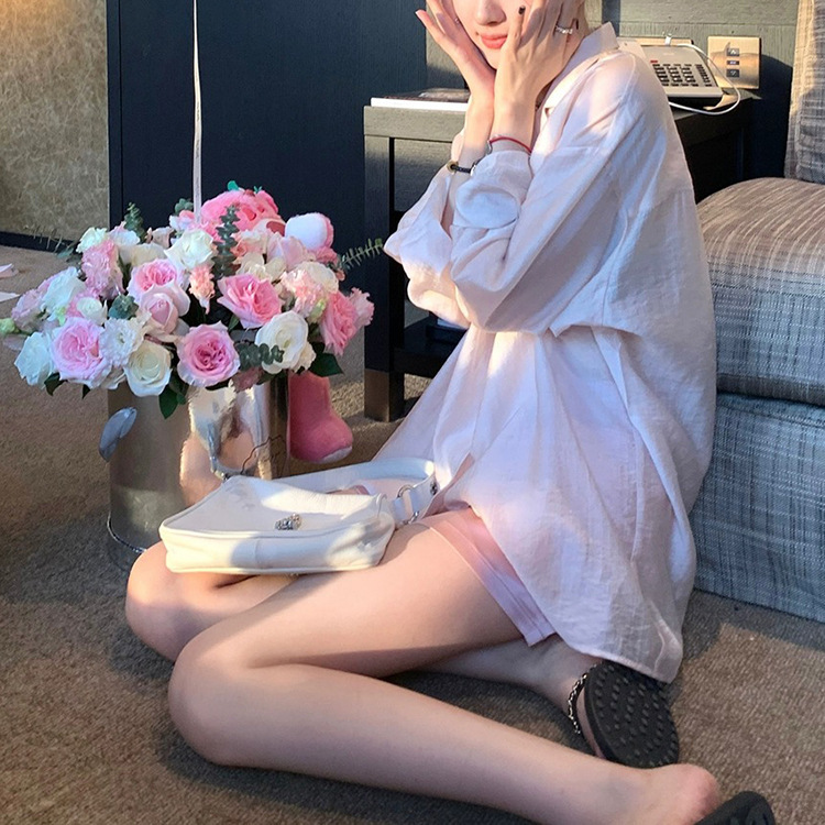 Cool Light Sense Relaxation Sense Dress Collar Shirt Women's Summer Design Sense Long Sleeve Top